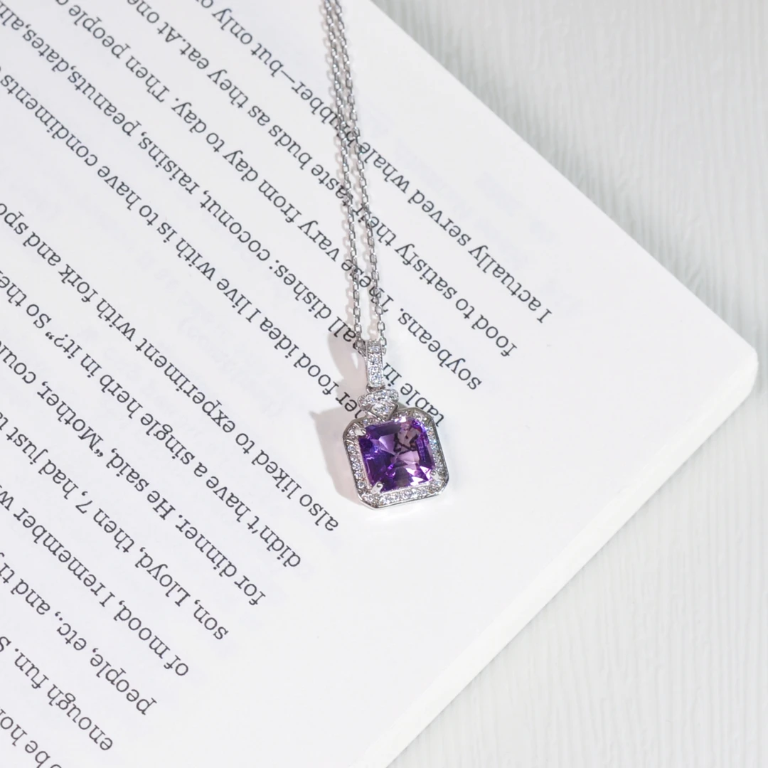 紫水晶方形吊坠-不含链A4710003