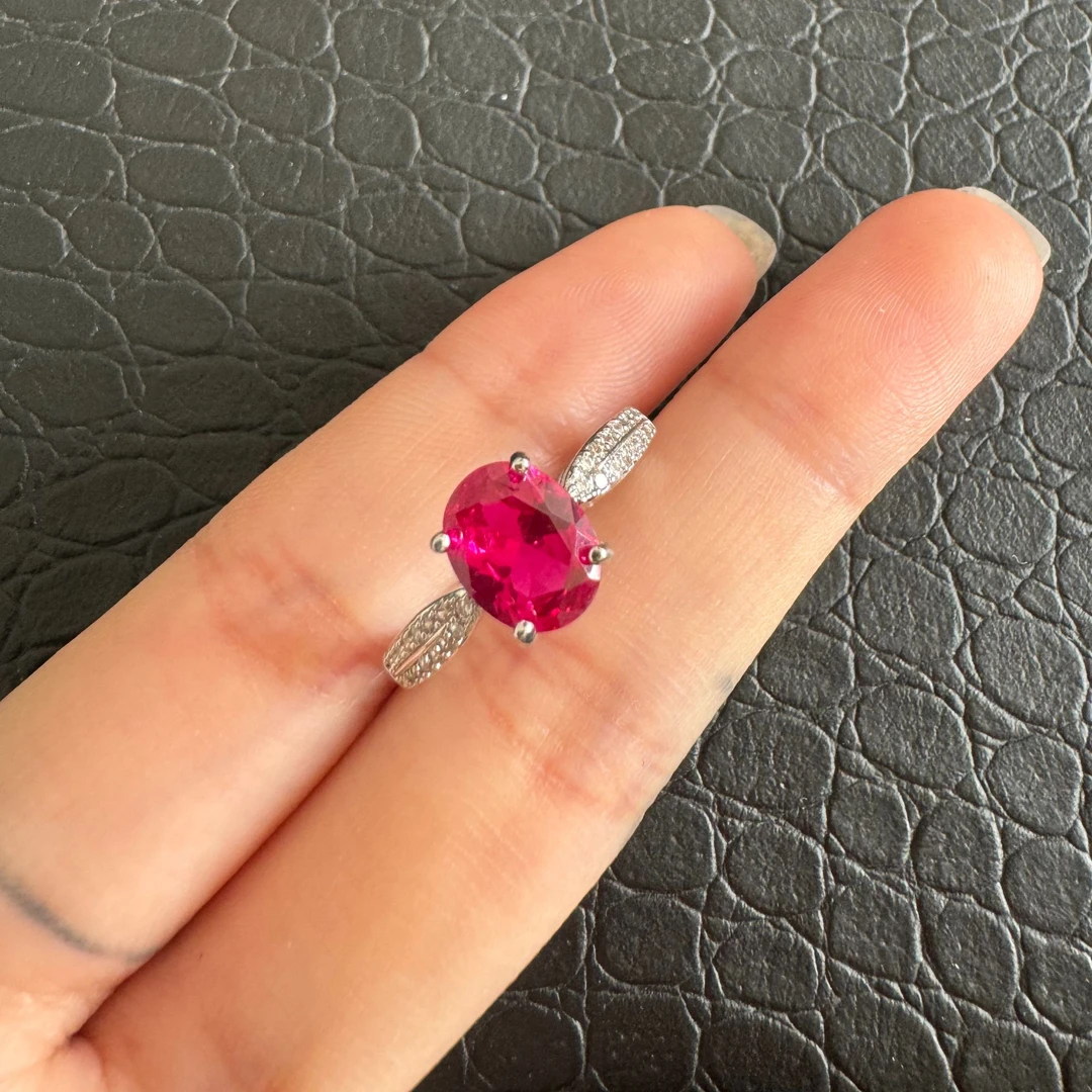 气质时尚红宝石-精工合金培育戒指598