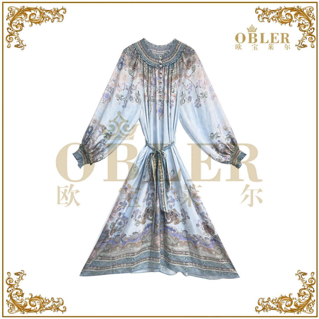 【欧宝莱尔】新款时尚气质轻奢优雅女装连衣裙305-25194-1