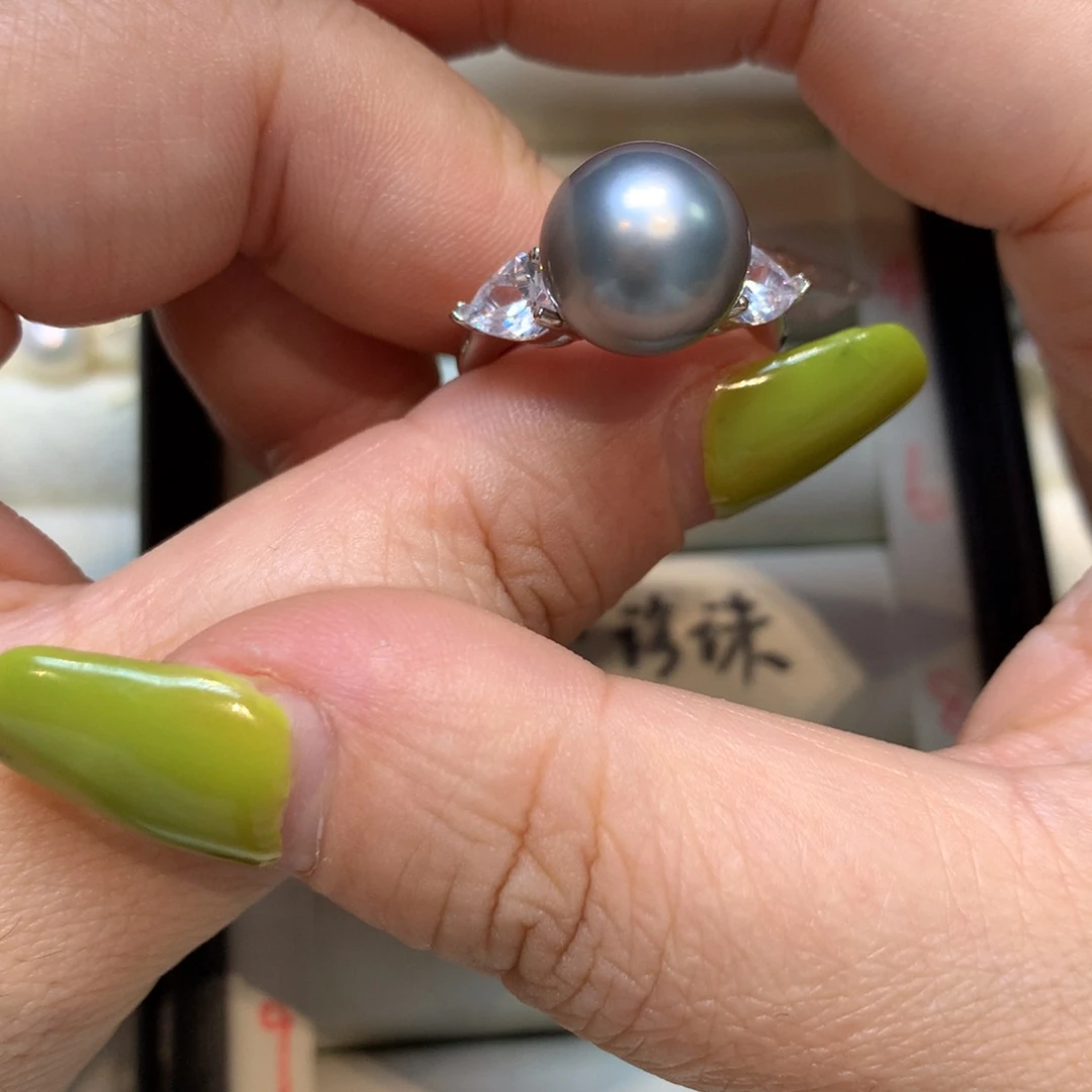 海水珍珠戒指银S925镶嵌