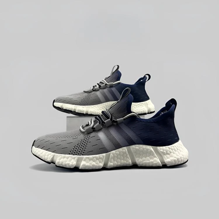 厚底踩屎感爆米花男鞋夏季情侣渐变飞织网面鞋透气舒适男士跑步鞋