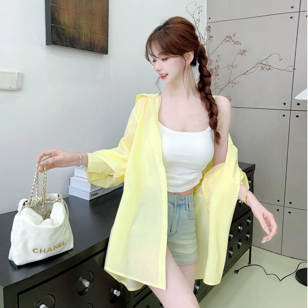 《柏林清泉》休闲宽松长袖衬衣女慵懒百搭显瘦衬衫#8557薄款时尚