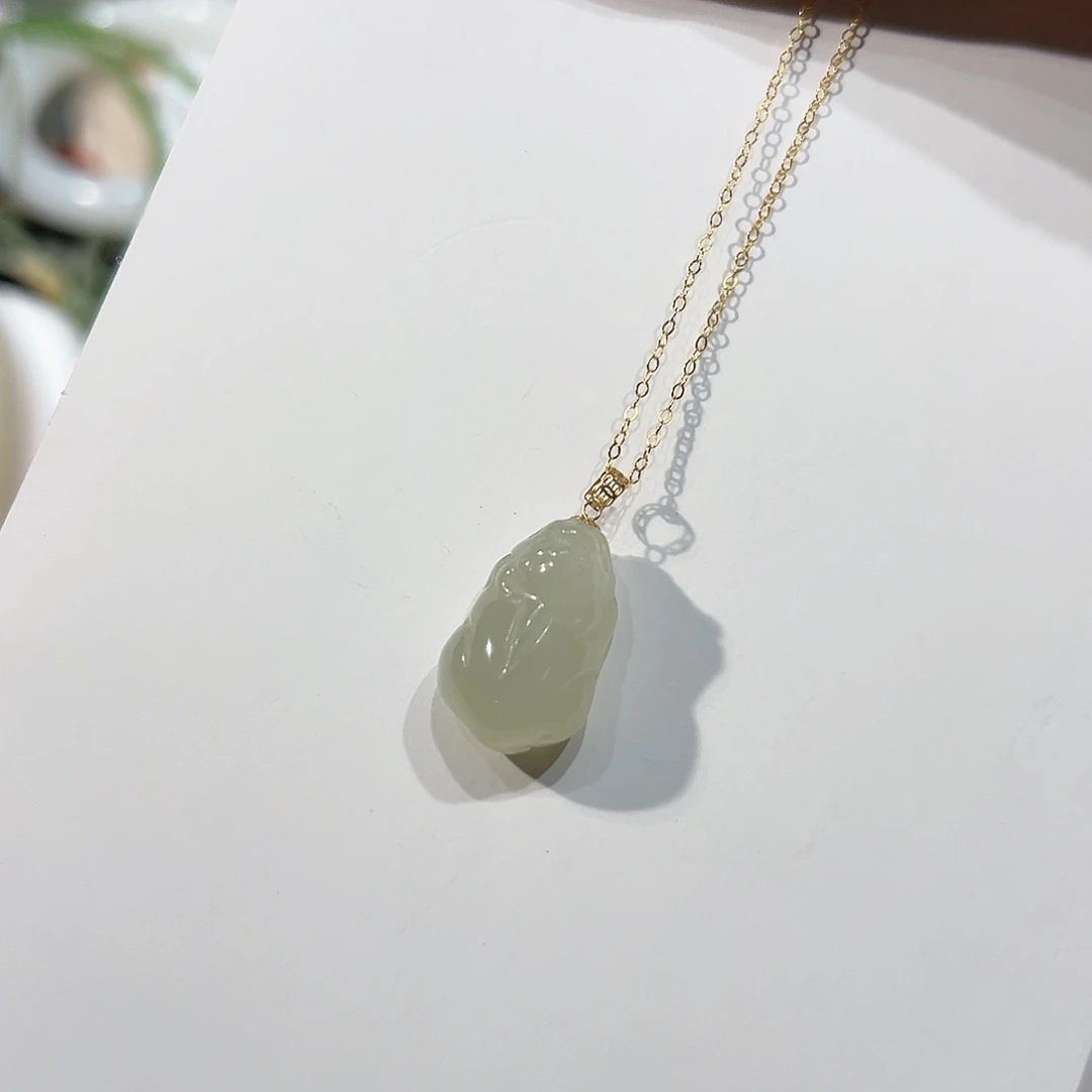 手链18K金镶嵌和田玉懒*