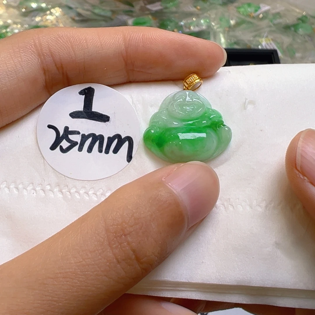 吊坠(不含链)18K金镶嵌翡翠