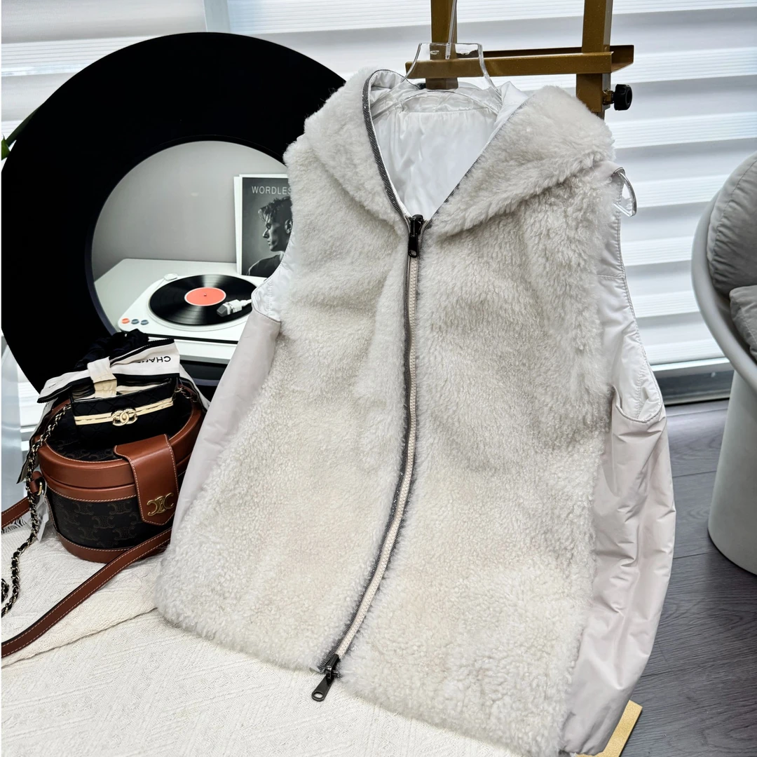 99新 Brunello Cucinelli/布鲁内洛·库奇内利 羊绒双面马甲42码