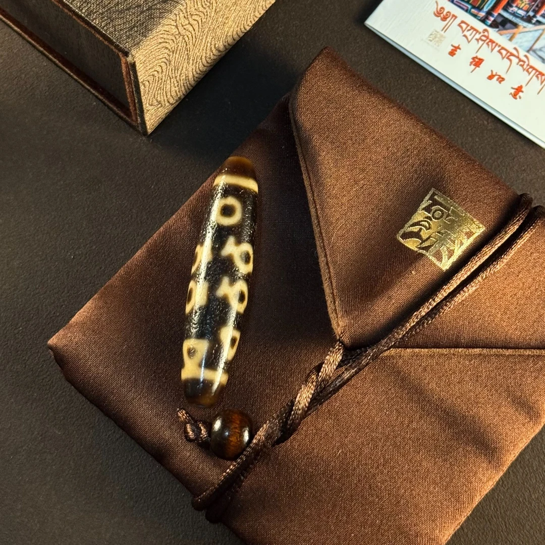 鹏程藏式顶料仿古牙黄古韵生命之树53mm镶蚀玛瑙吊坠