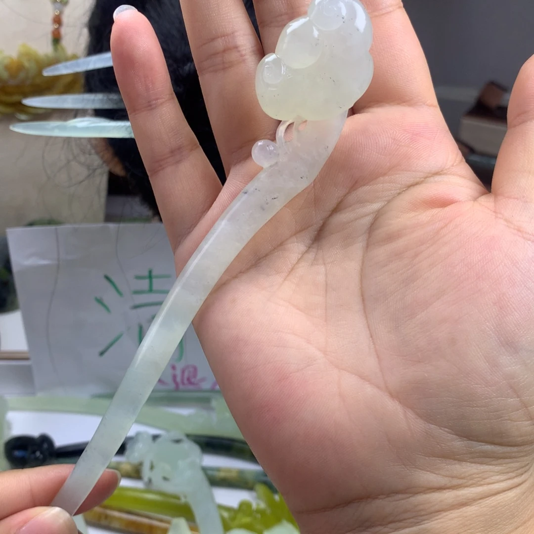 未镶嵌蛇纹石玉发簪