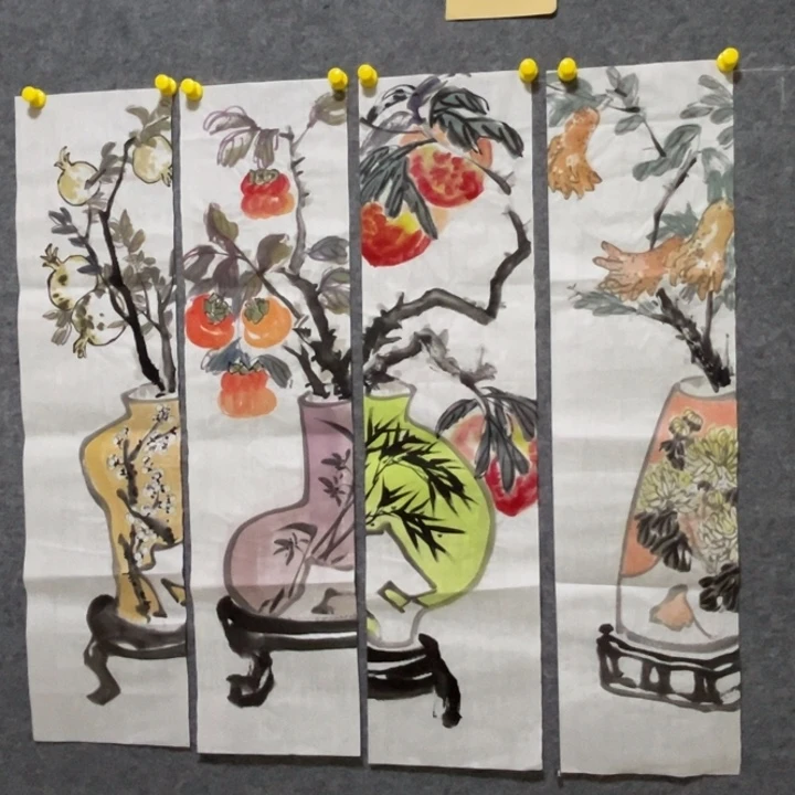 竖款大鱼书画艺术作品