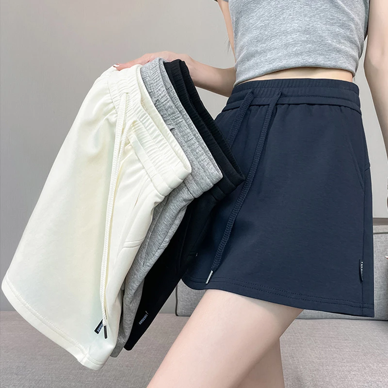 夏季透气短裙纯色显瘦高腰百搭运动半身裙休闲女装时尚半身裙