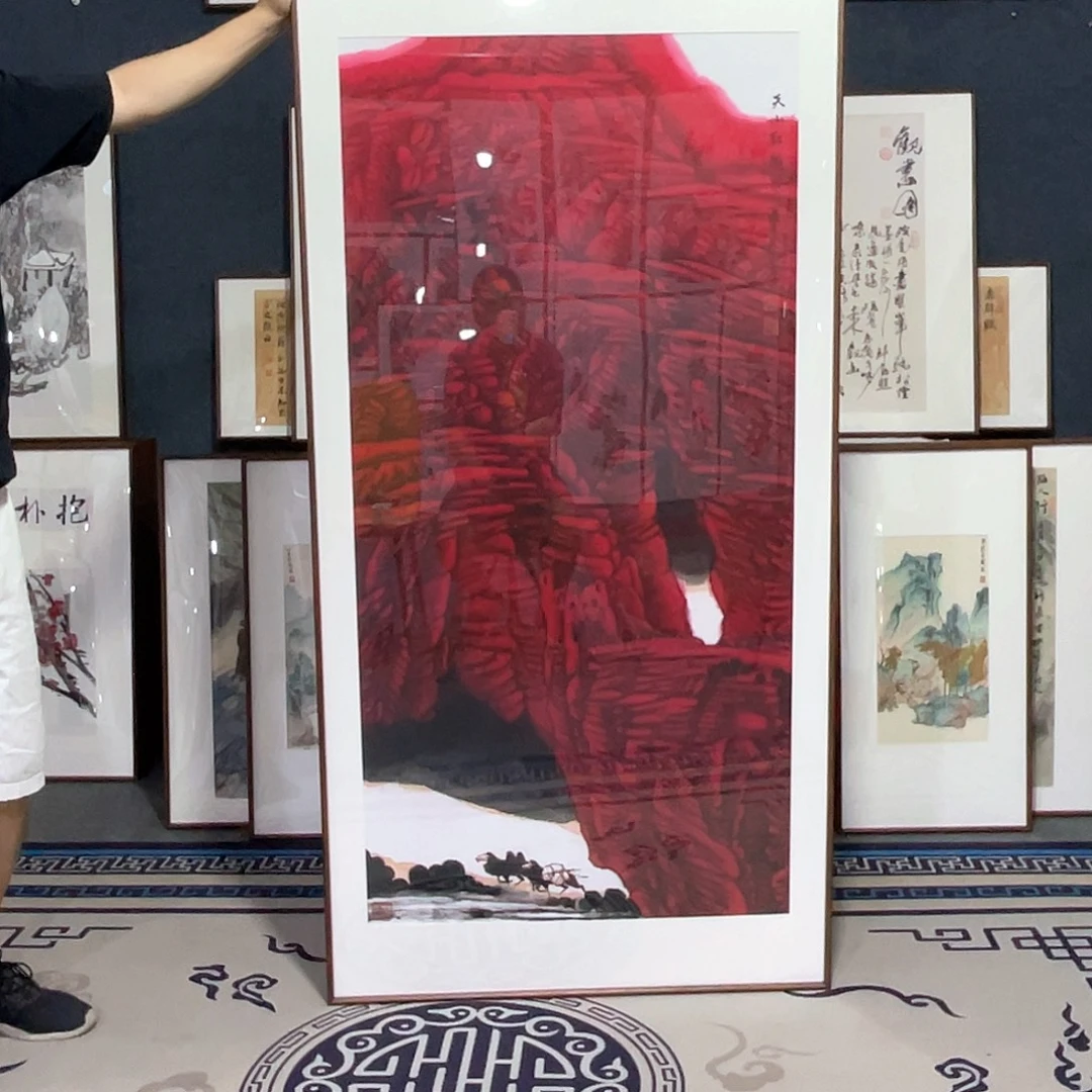 国画手绘画作品带框80/160
