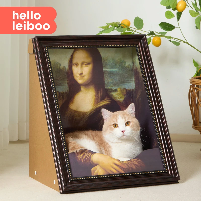 【4D立体】徕本猫抓板猫窝画框名画相框耐抓不掉屑瓦楞纸油画猫窝