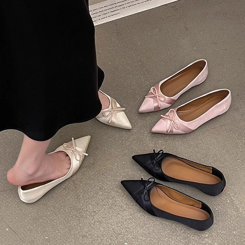 法式温柔仙女风单鞋女2025年秋季新款舒适跟高通勤百搭一脚蹬女鞋