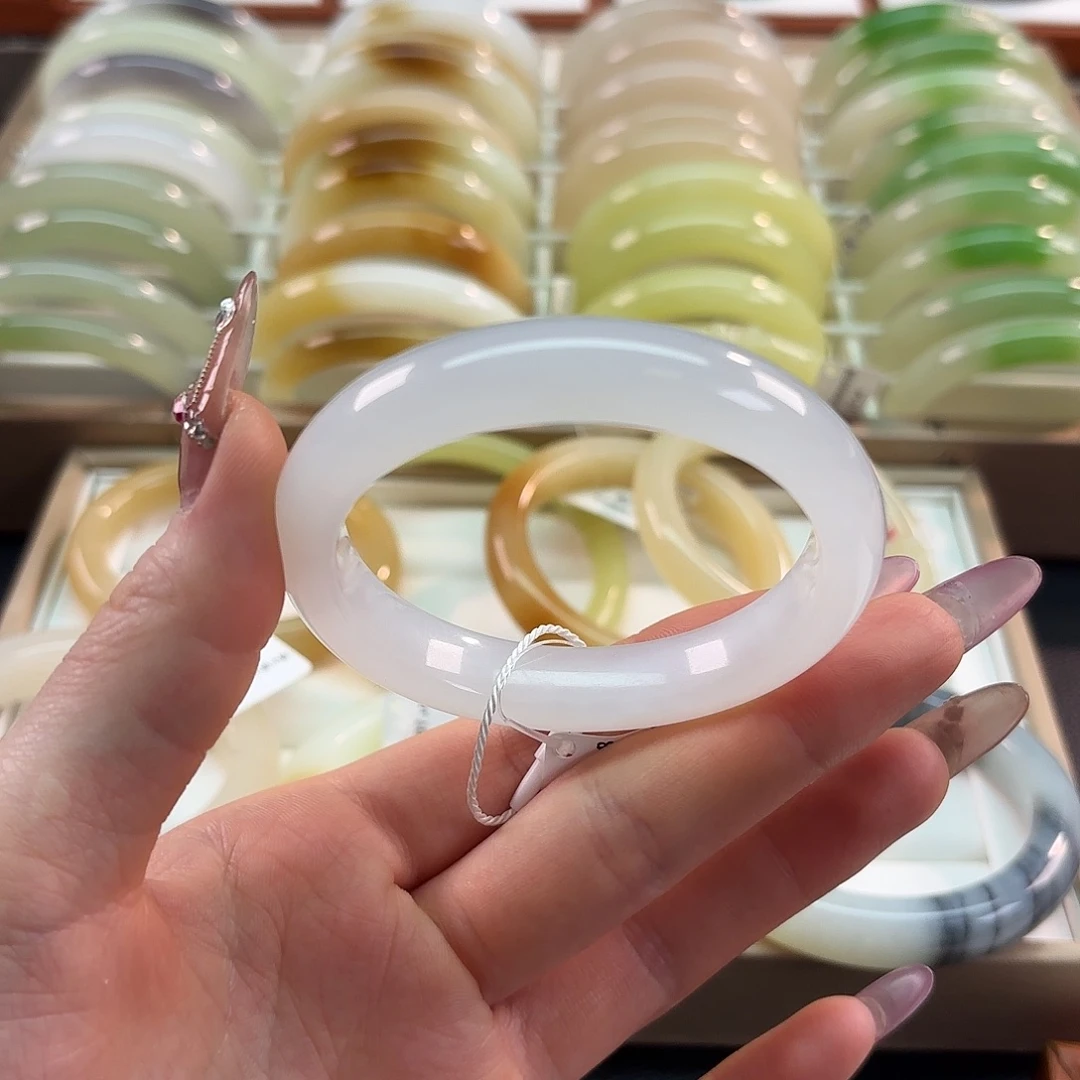 和田玉未镶嵌手镯【冰羊脂白 强推】