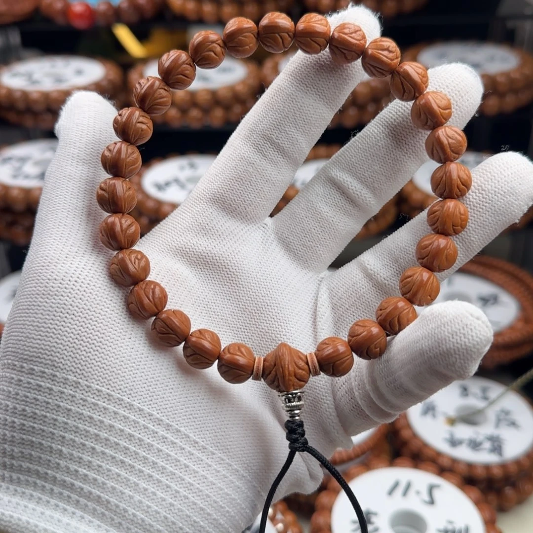 桃核手串龙纹玉龙脊手持桃核