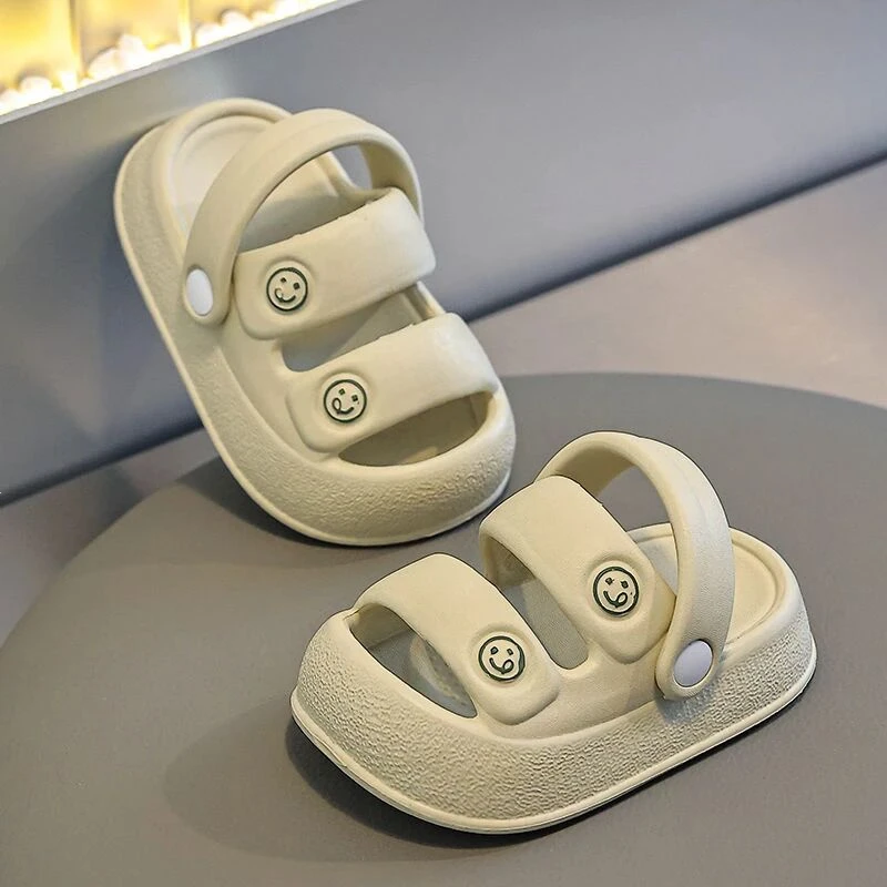 夏季外穿厚底防滑凉拖鞋时尚软底透气卡通沙滩鞋凉鞋洞洞鞋儿童凉