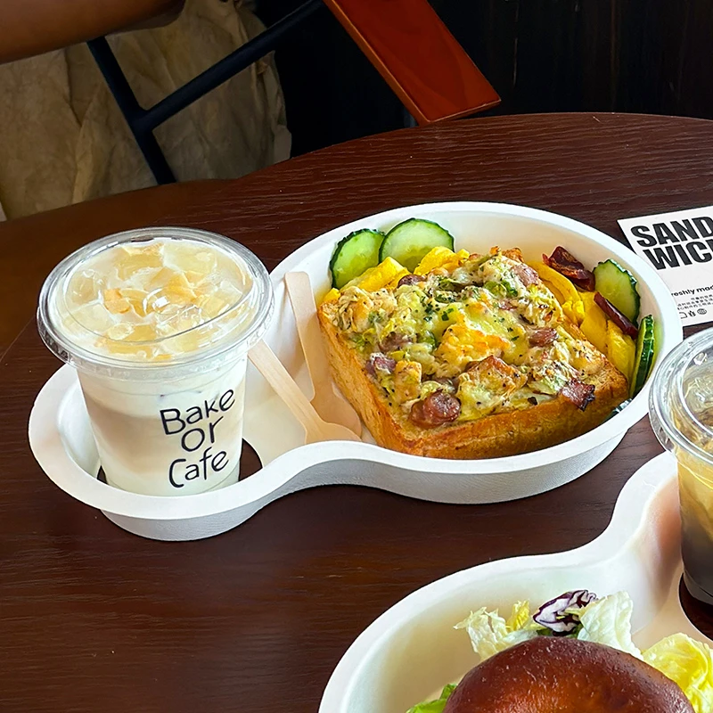 网红牛皮纸袋打包袋烘焙面包甜品外卖包装纸袋子显眼包抱抱袋定制