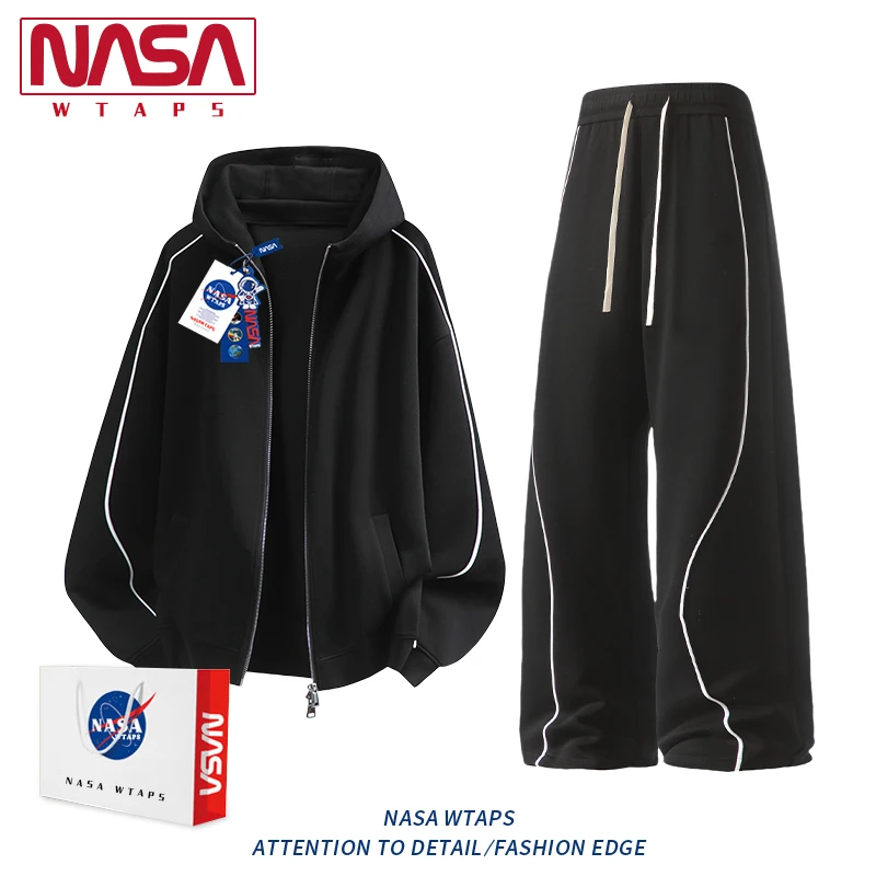NASA WTAPS休闲运动套装男春秋季新款时尚炸街卫衣两件套跑步服潮