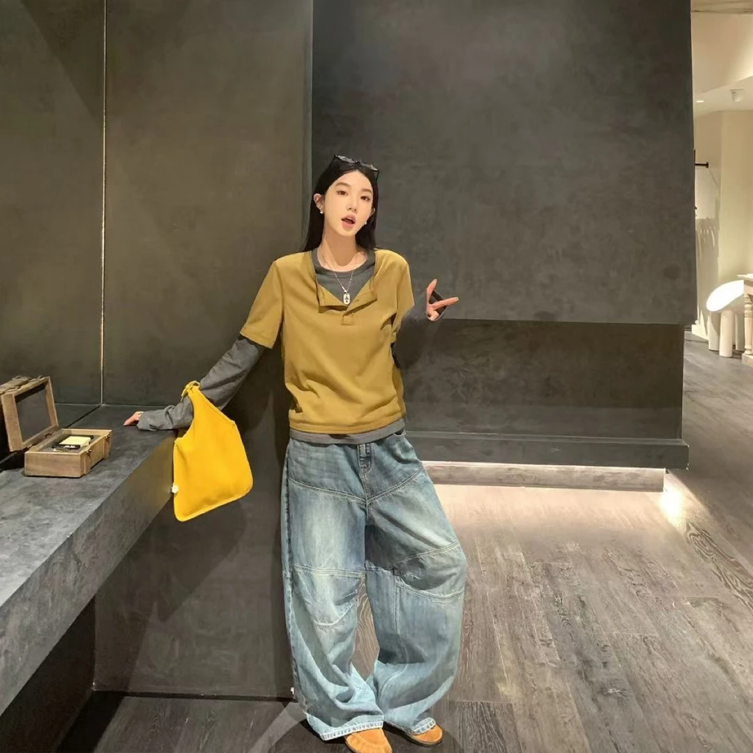 欧货真两件复古打底衫.