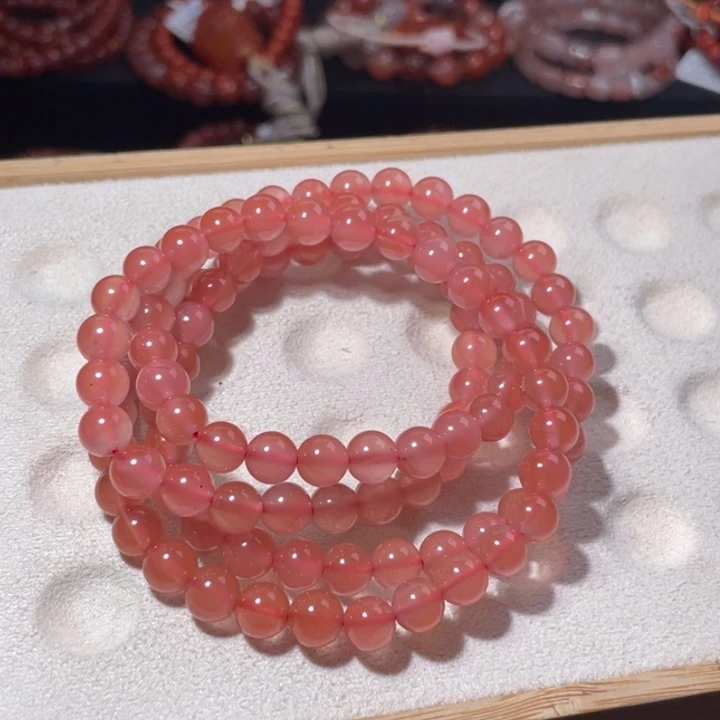 南红玛瑙未镶嵌7咪冰粉多圈1682