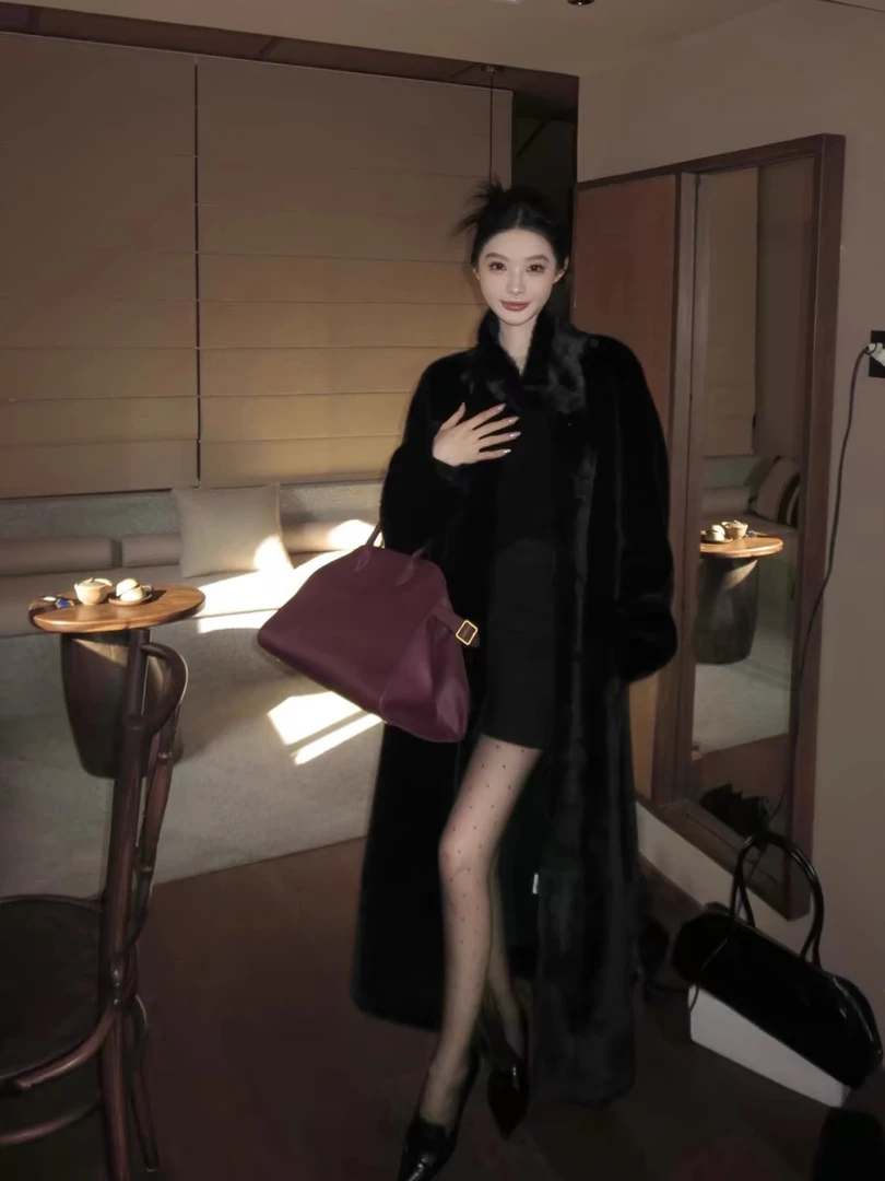 2024新款大衣宽松韩版毛毛外套女冬长款高个子网红同款