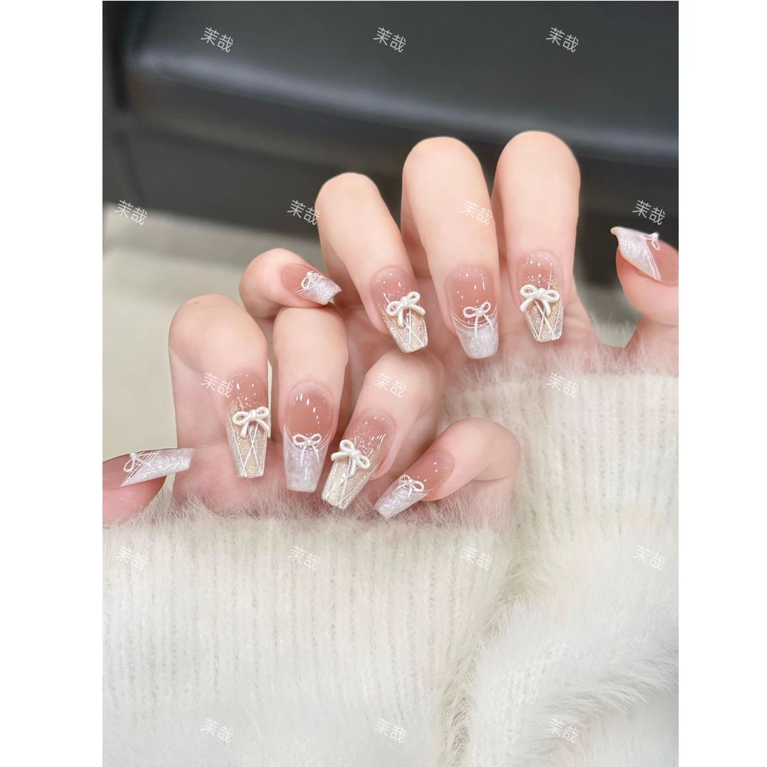 茉哉【蜜糖小姐】纯手工定制美甲拆卸穿戴甲A4678