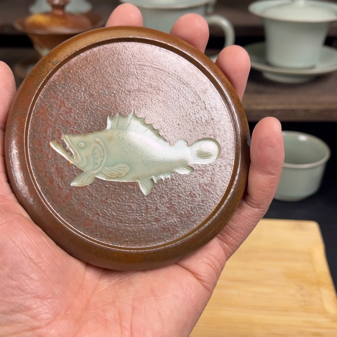 【闪购商品】郴****计杯垫手工雕刻汝瓷