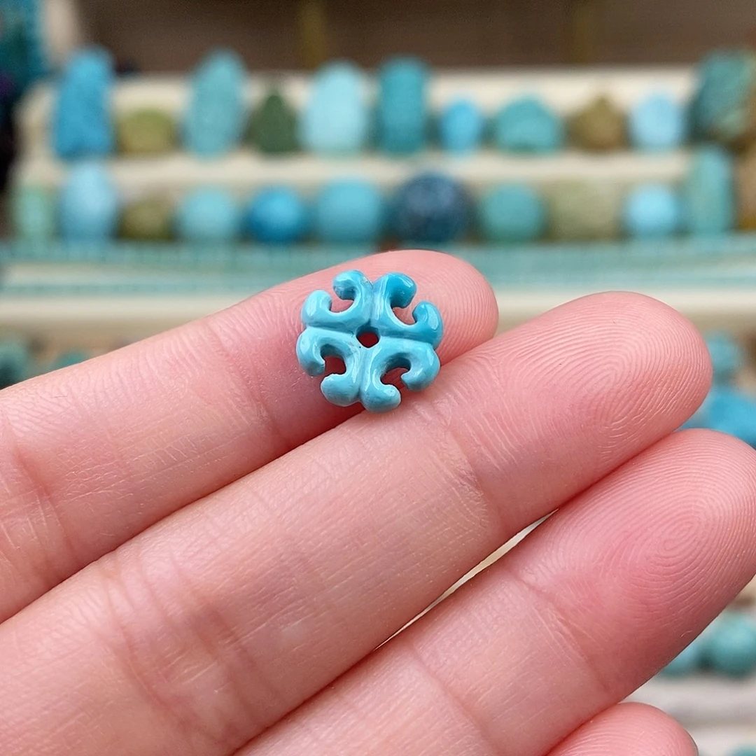 未镶嵌绿松石珠宝奇石10.5*3.5