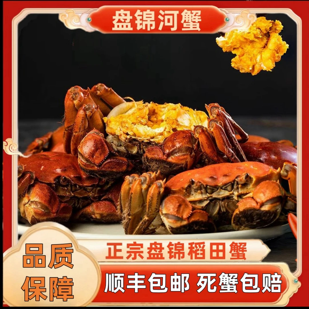 【活蟹】盘锦河蟹母蟹1-1.2两 25只 顺丰包邮