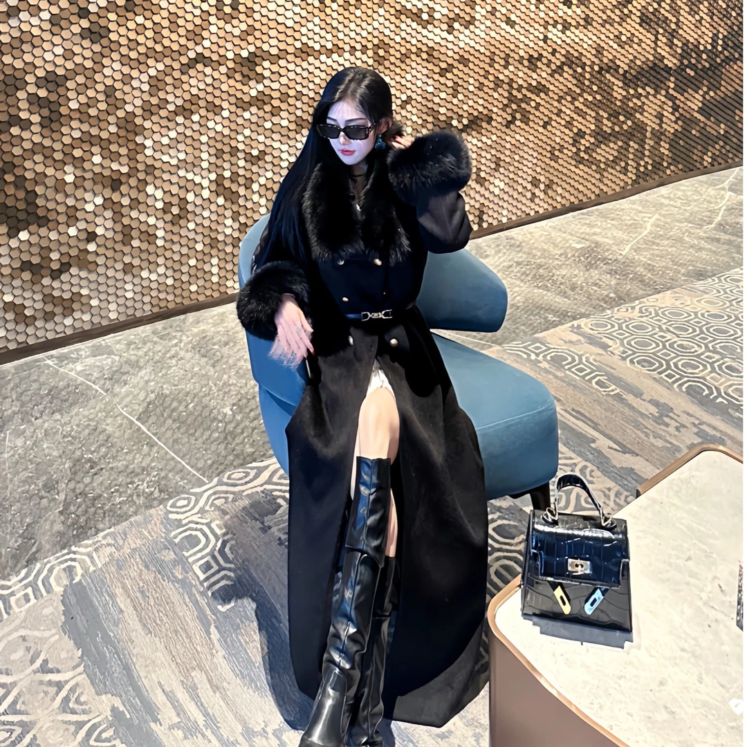 ◤小雨◢真狐狸毛大衣百搭高级感复古气质轻奢时尚大衣