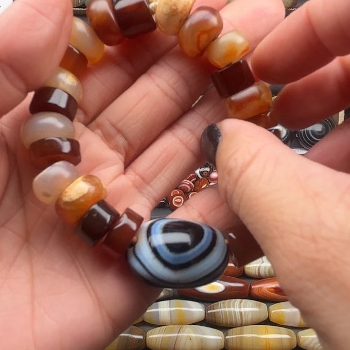 橙***子玛瑙/玉髓合金颈饰