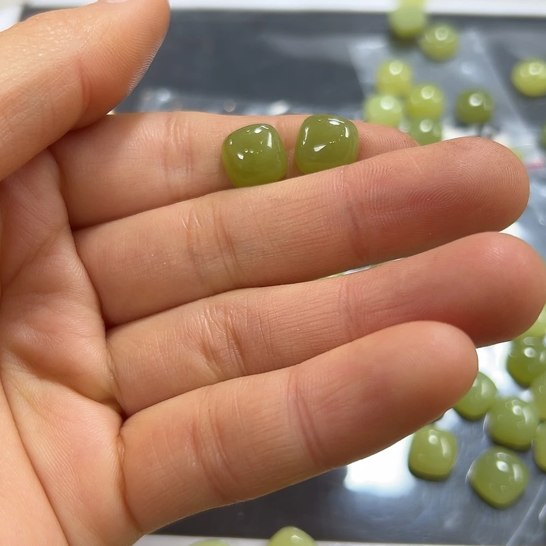 和田玉耳扣银S925镶嵌啾*?