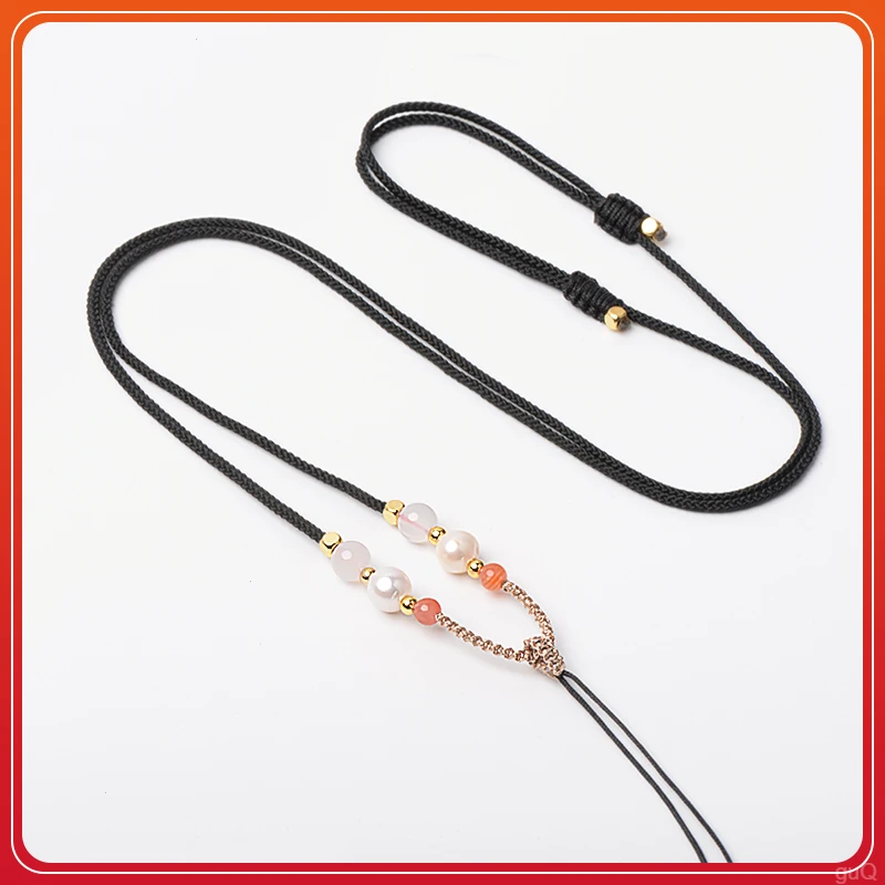 布艺非金属玉佩士男女吊坠挂绳调节项链 锁骨链项链绳手工