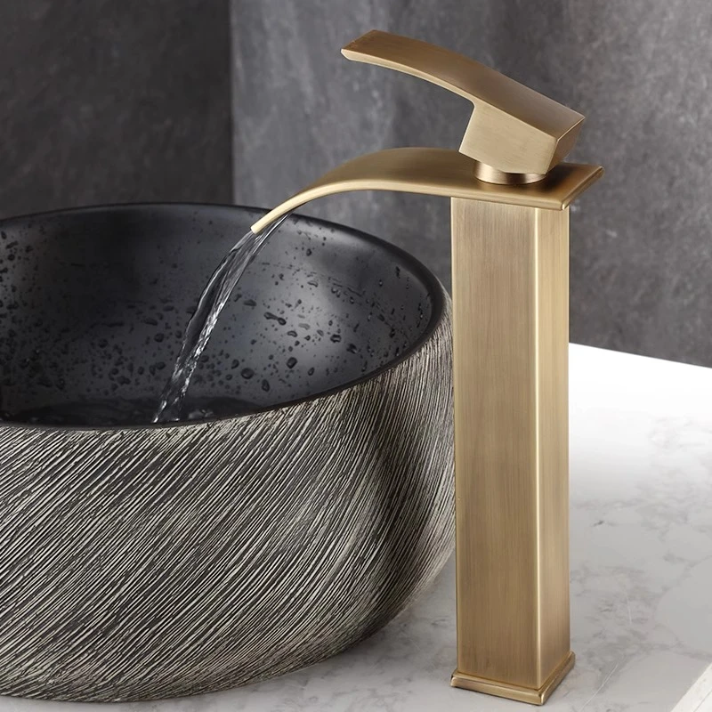 瀑布冷热水龙头台上盆台下盆冷热水龙头卫生间阳台面盆冷热水龙头