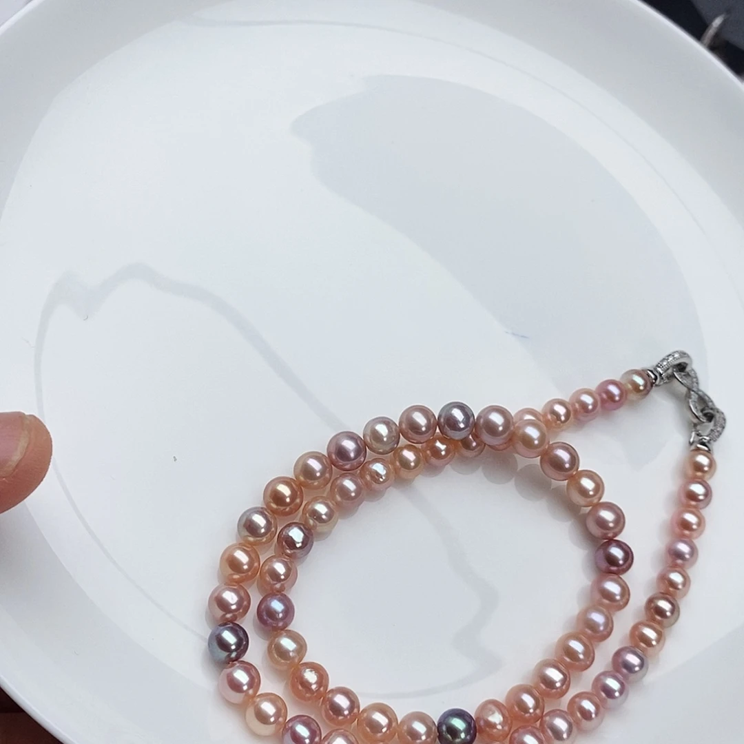 银S925镶嵌淡水珍珠颈饰