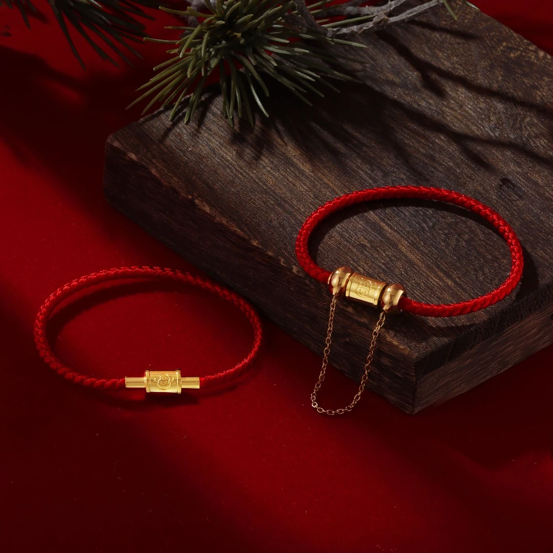 合金锦纶手链 本命年红绳手链生肖情侣编绳手链手绳小众款礼物