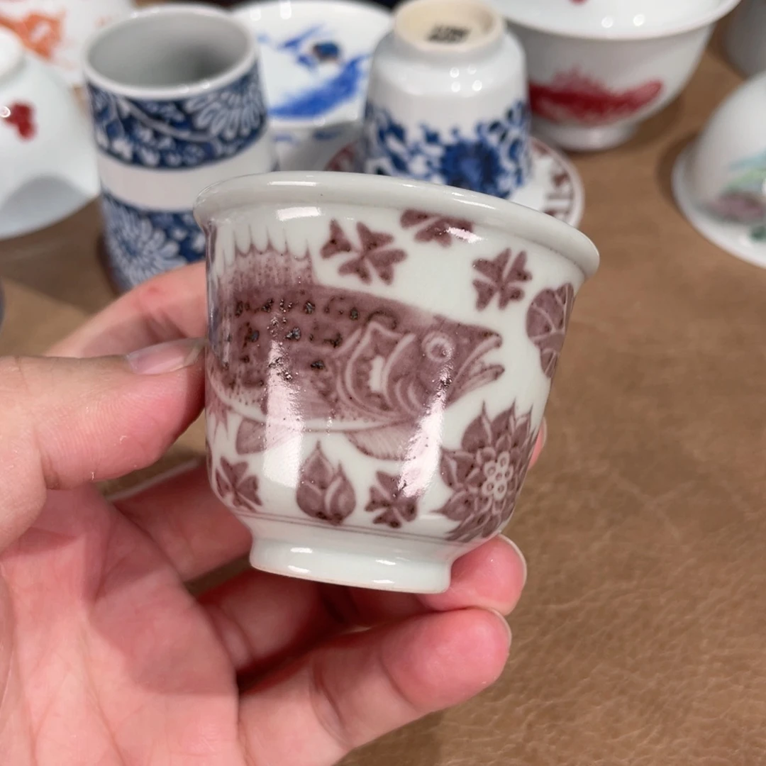 無***爲杯子古蓝器鱼藻铃铛杯