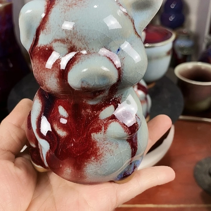 尚峰钧窑作品猪摆件