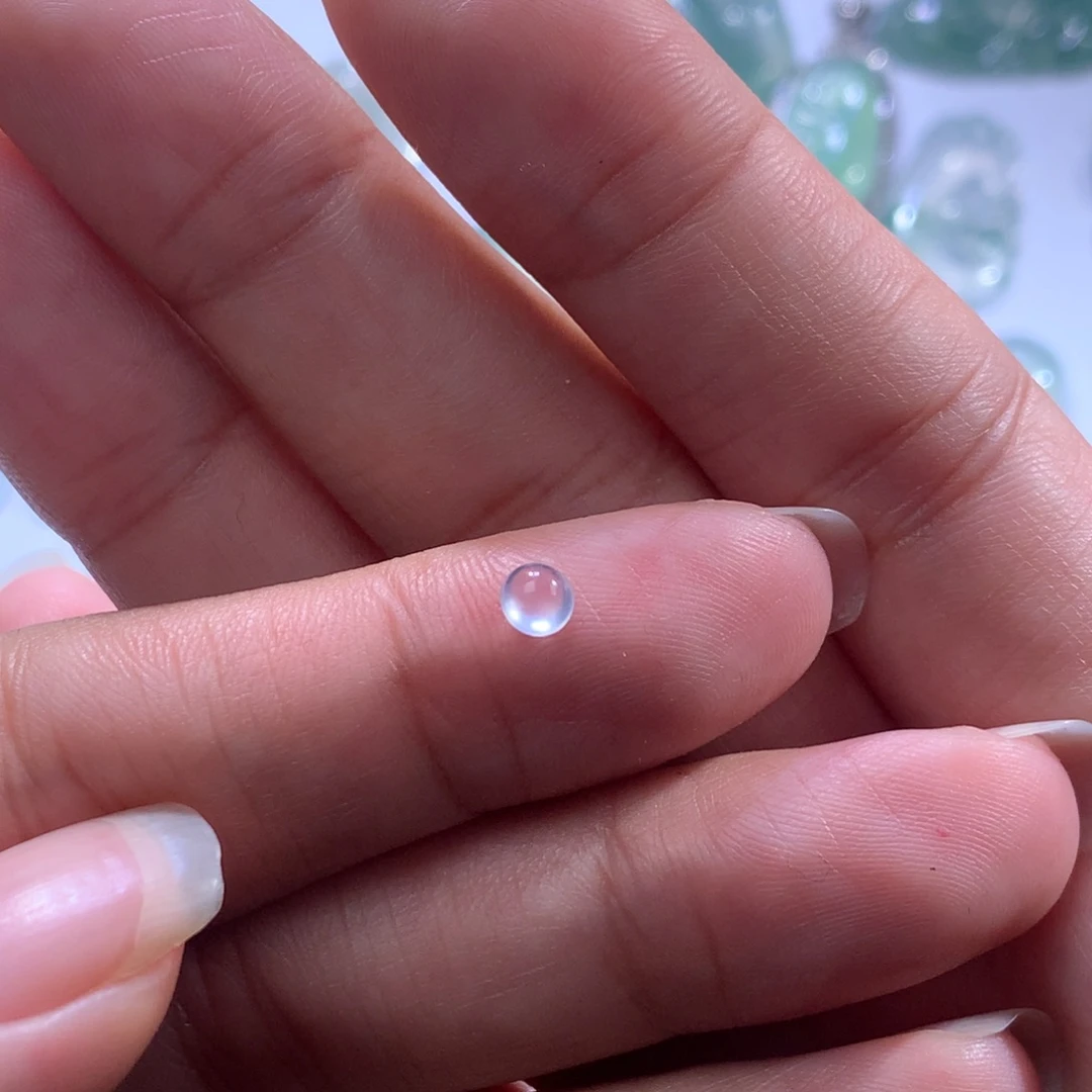 翡翠裸石未镶嵌高冰玻璃蛋面卡4.0