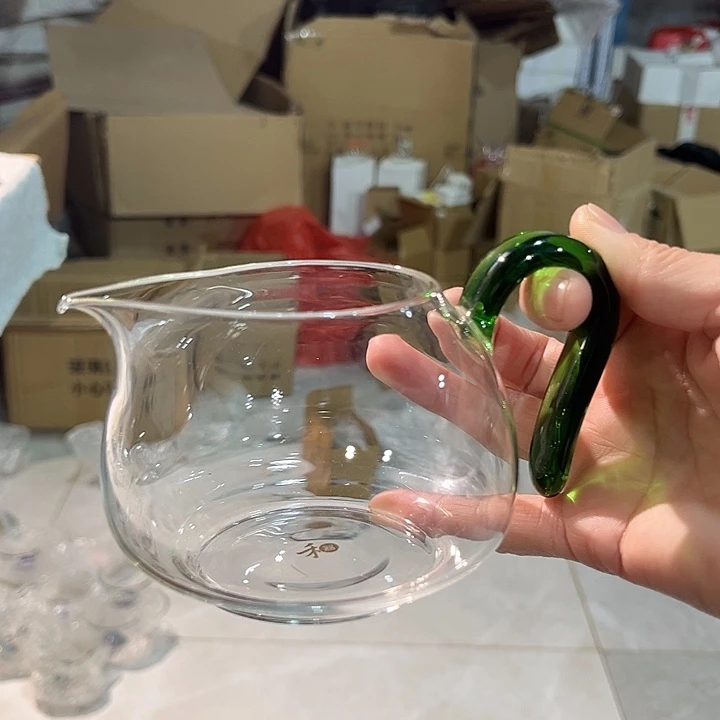 手工艺品琉璃淡然公杯绿把