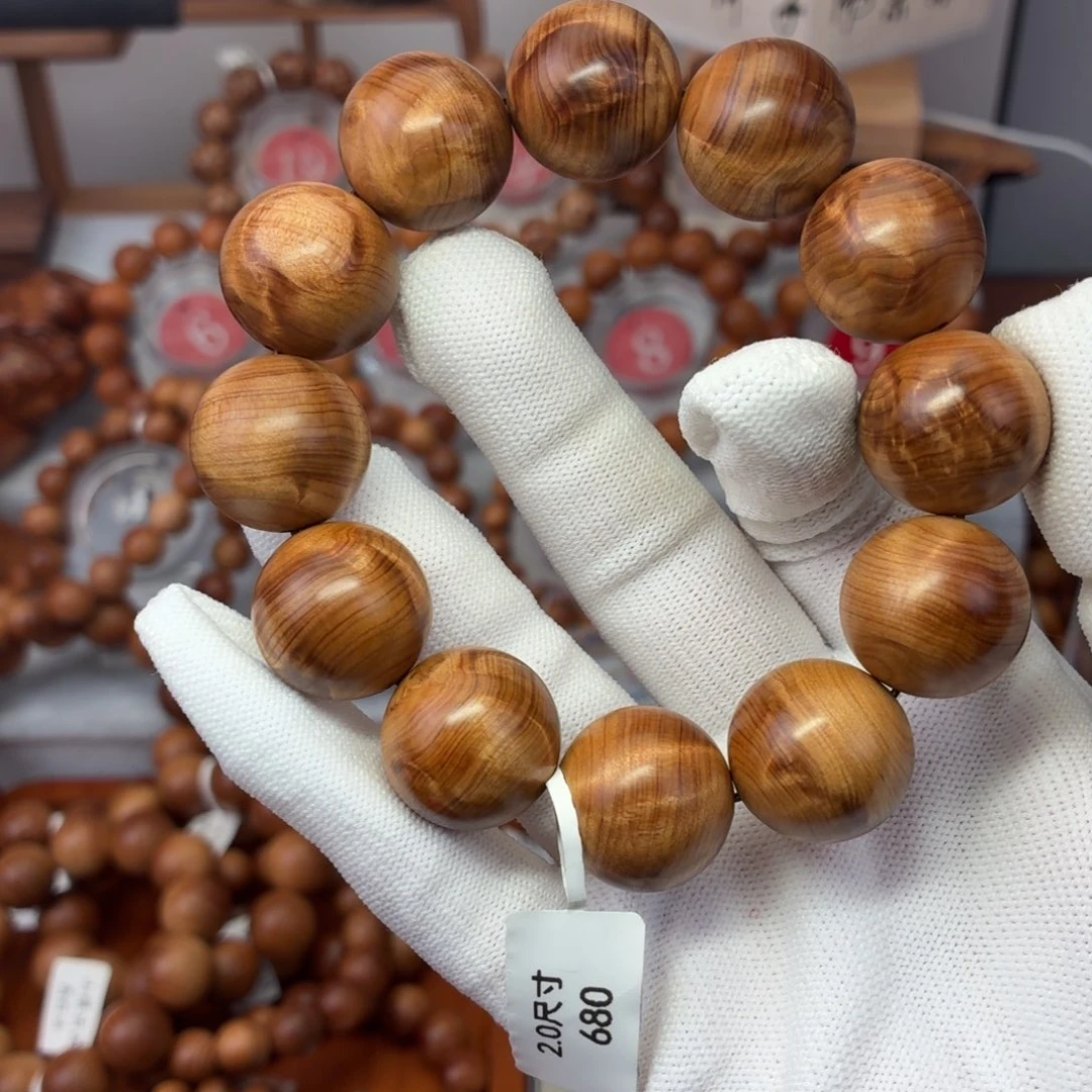 柏木手串/手链太行崖柏43.1g2.0红油药香龙胆闪