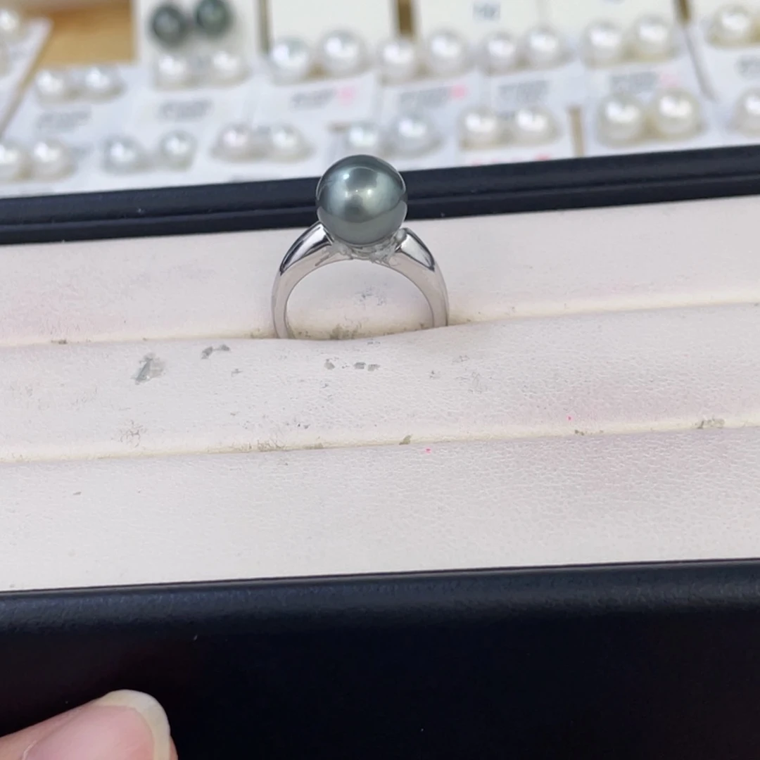 未镶嵌海水珍珠大溪地戒指10-11mm
