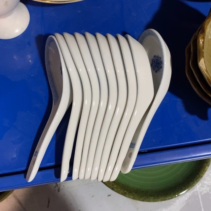 瓷片磁州窑釉中彩汤勺十个