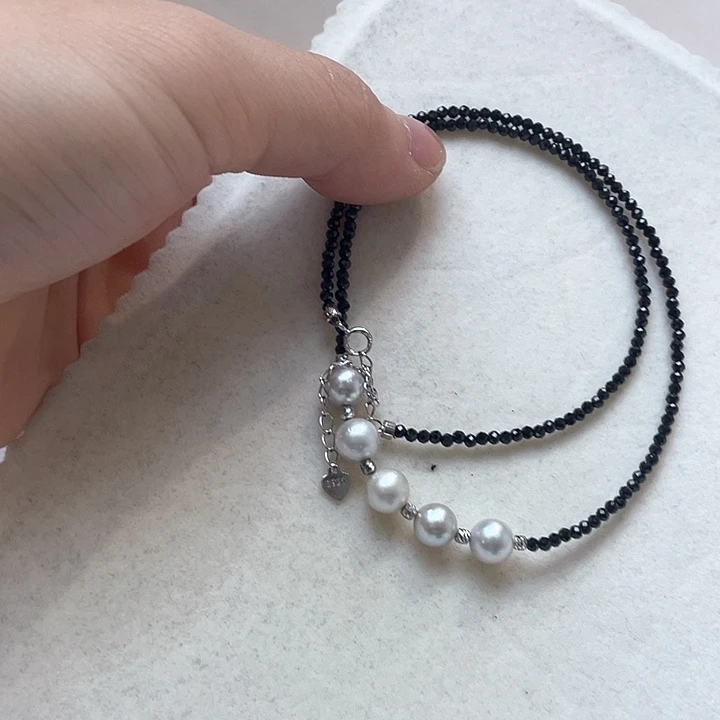 银S925镶嵌海水珍珠项链