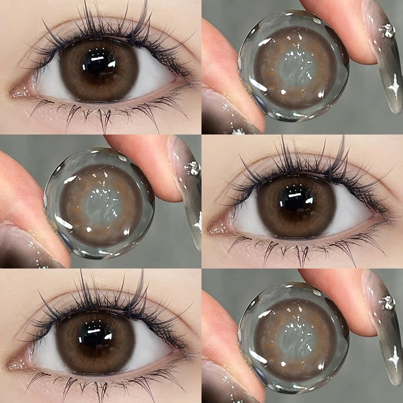 OVOLOOK棕色半年抛美瞳冰点朗姆日常近视隐形眼镜14.5大直径女C