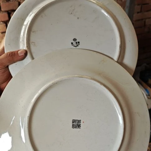 库存微瑕盘子两个直径27厘米