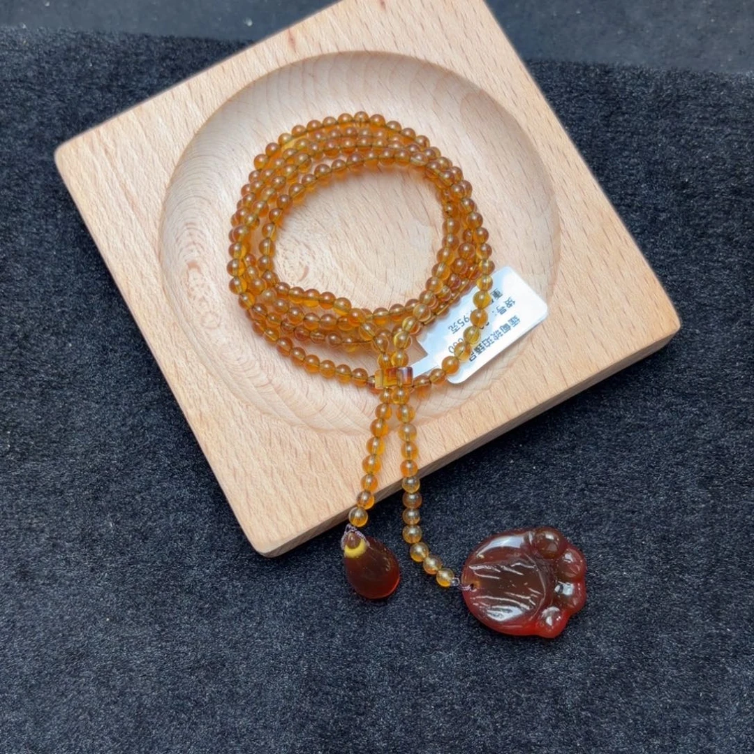 琥珀未镶嵌珠宝奇石3.7mm黄茶设计款
