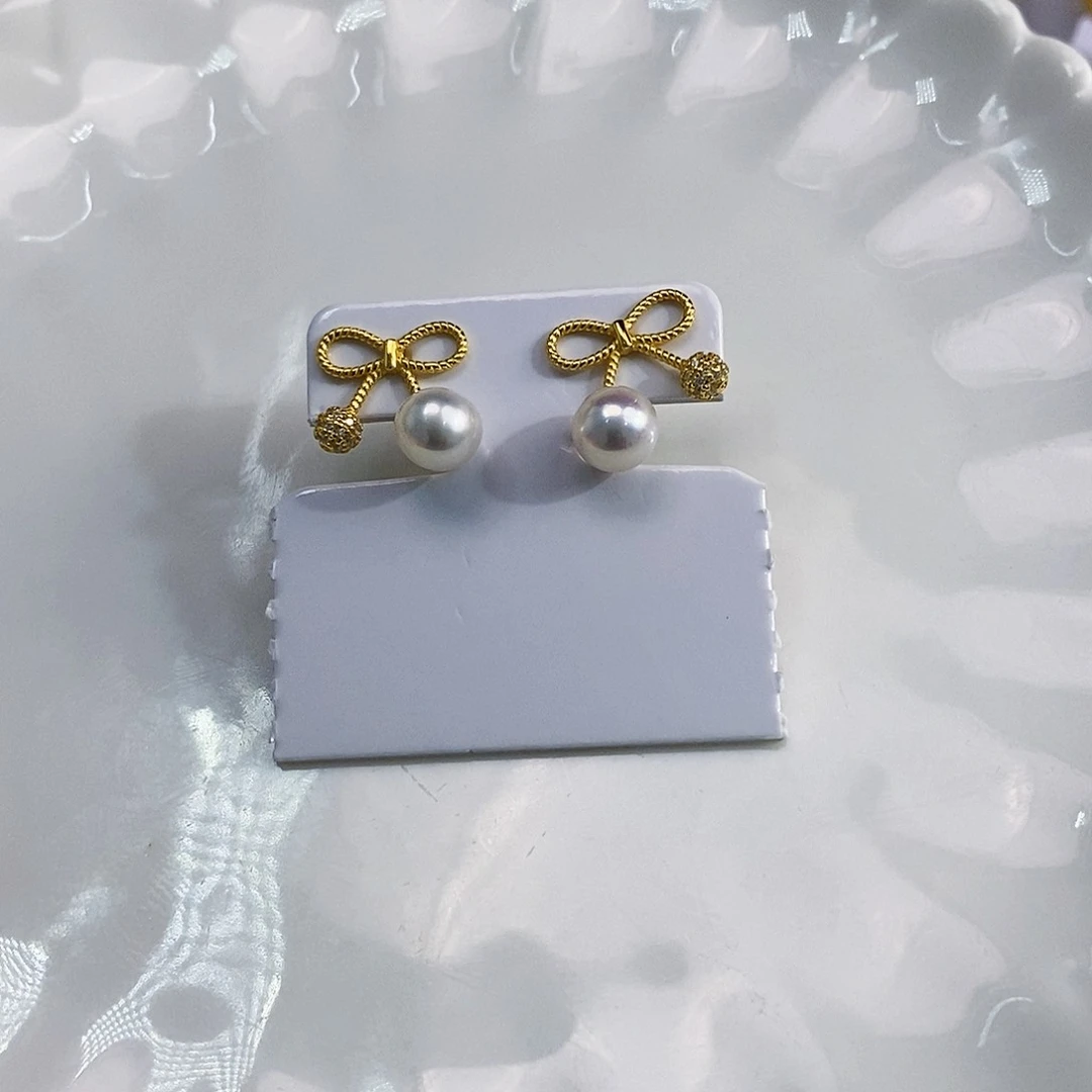 银S925镶嵌特价极光耳饰淡水珍珠桔***2