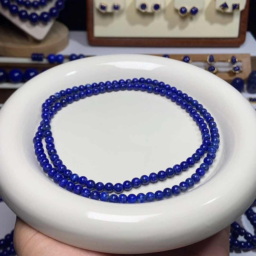 青金石未镶嵌三圈 手串 4.7+