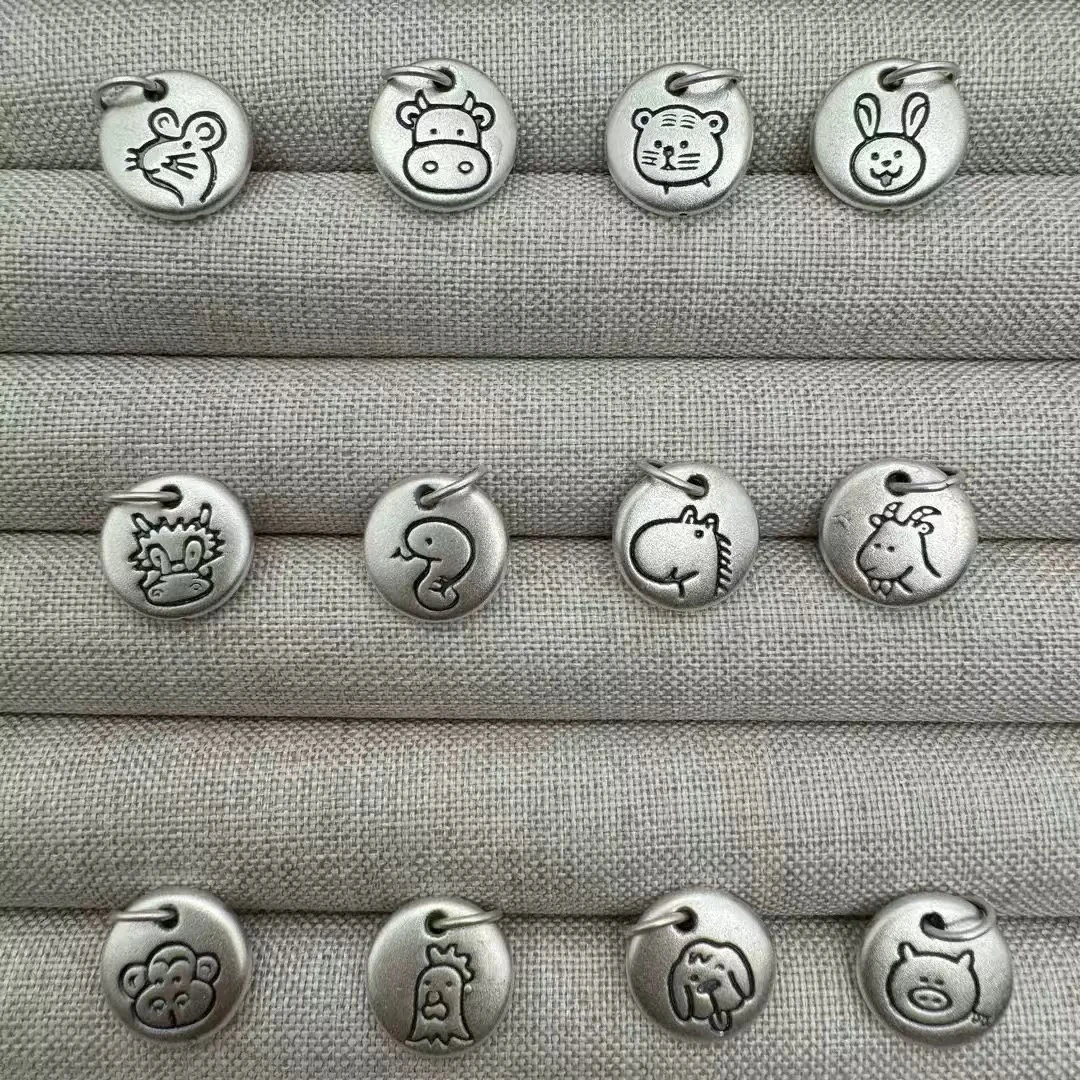 足银布艺银制品 十二生肖手绳（默认手围15-18cm）带红绳一套