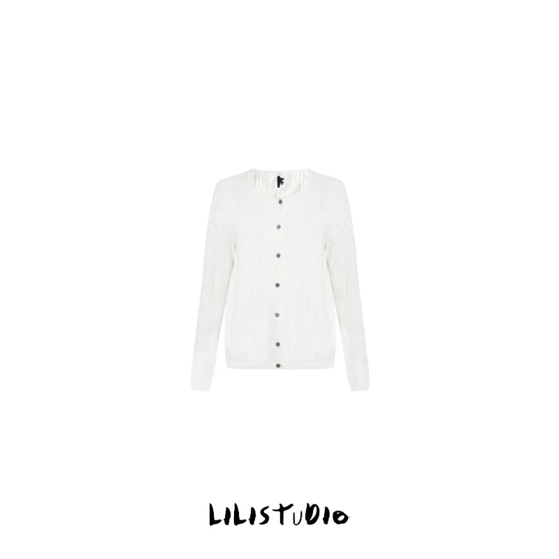 PCNY「米白逸衫」不理理夏季新款女装小众穿搭通勤休闲镂空针织开衫